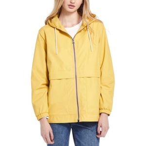 Weatherproof Vintage Hooded Rain Coat Jacket Yellow Small